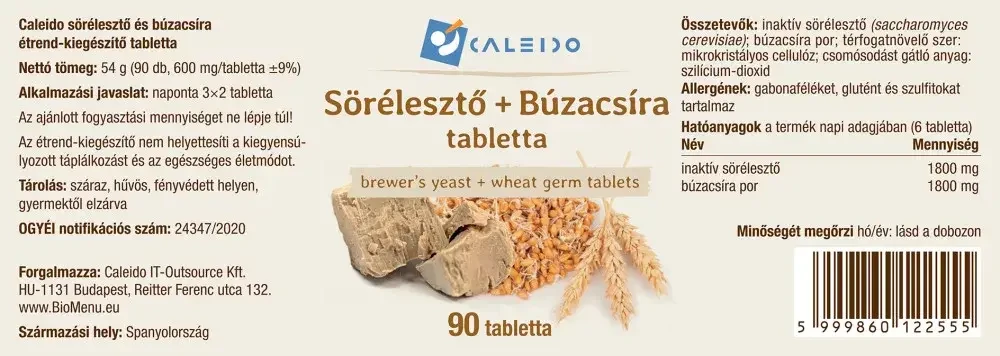 Caleido Sörélesztő + Búzacsíra tabletta 90db