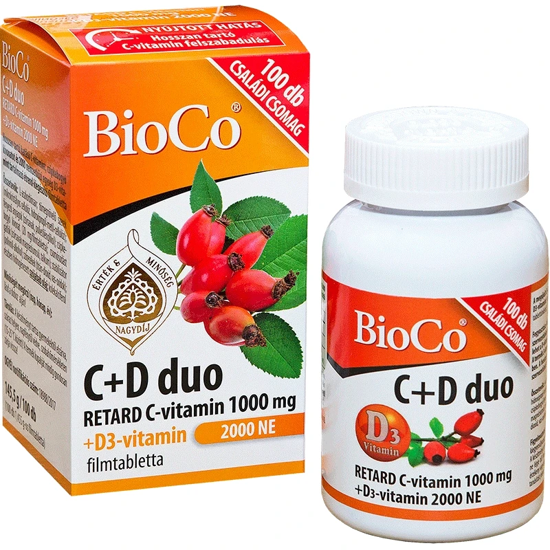 BioCo C + D duo Retard C-vitamin 1000mg D3-vitamin 2000 NE