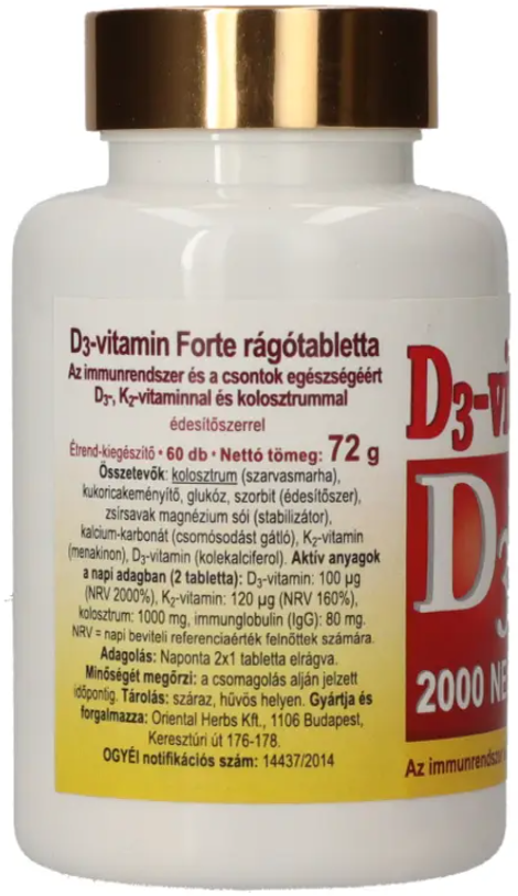 Dr.Chen D3-vitamin Forte rágótabletta 60 db