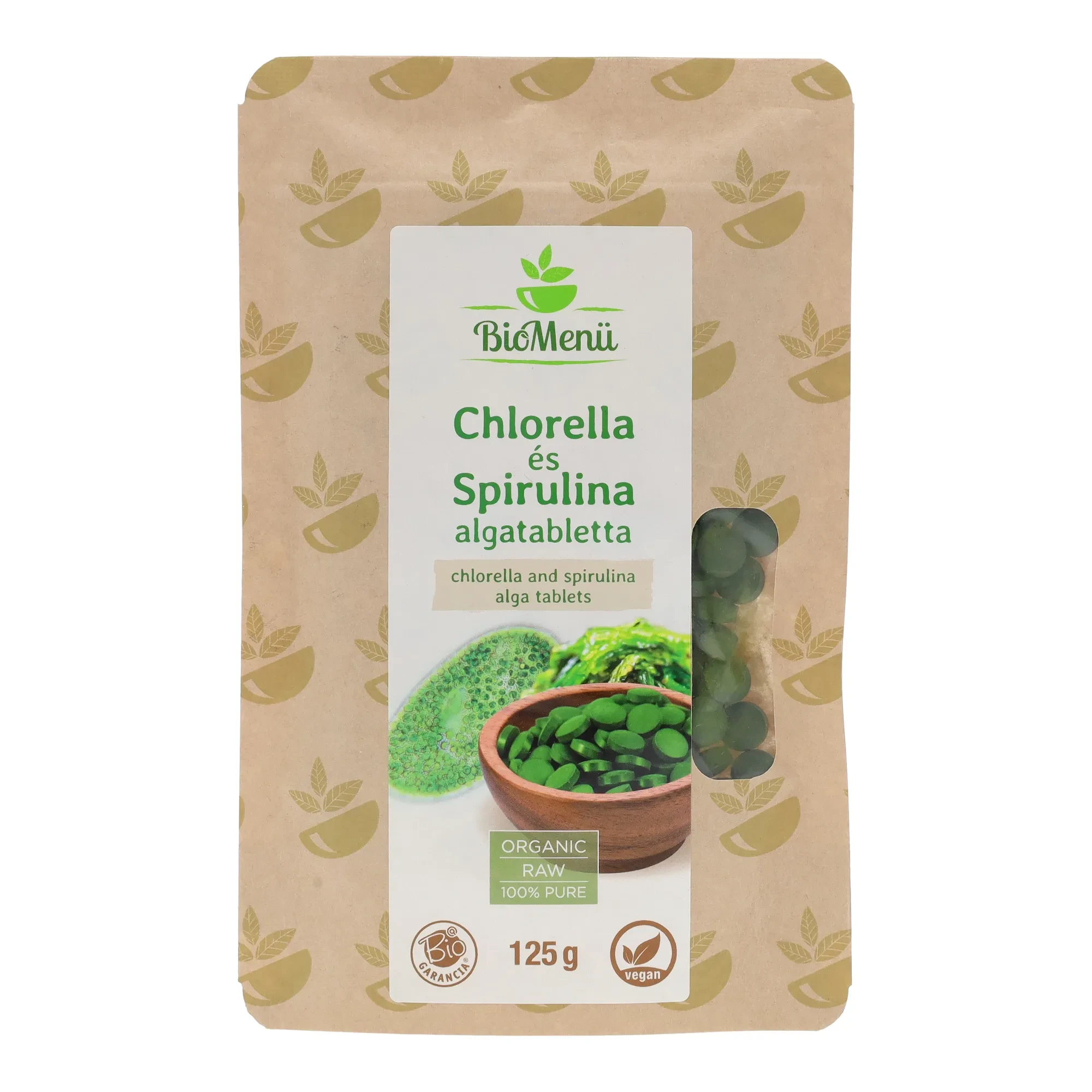 BioMenü BIO CHLORELLA és SPIRULINA tabletta 125 g  (250 db)