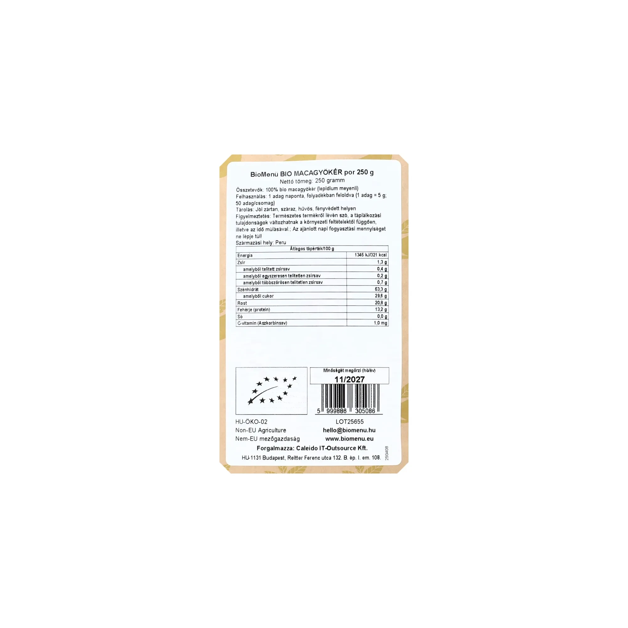 BioMenü BIo Maca-gyökér por 250g
