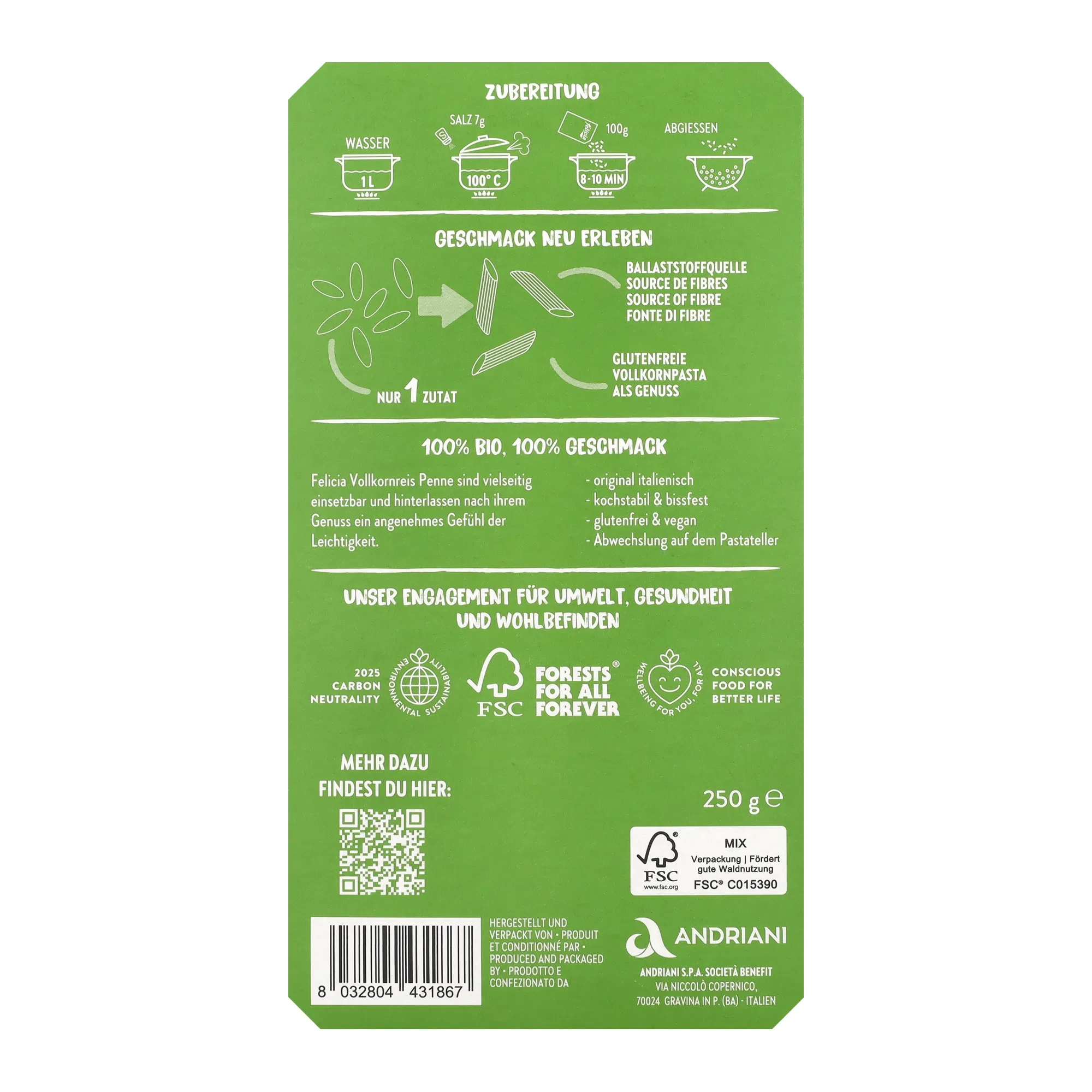 Felicia Bio barna rizs penne 250g