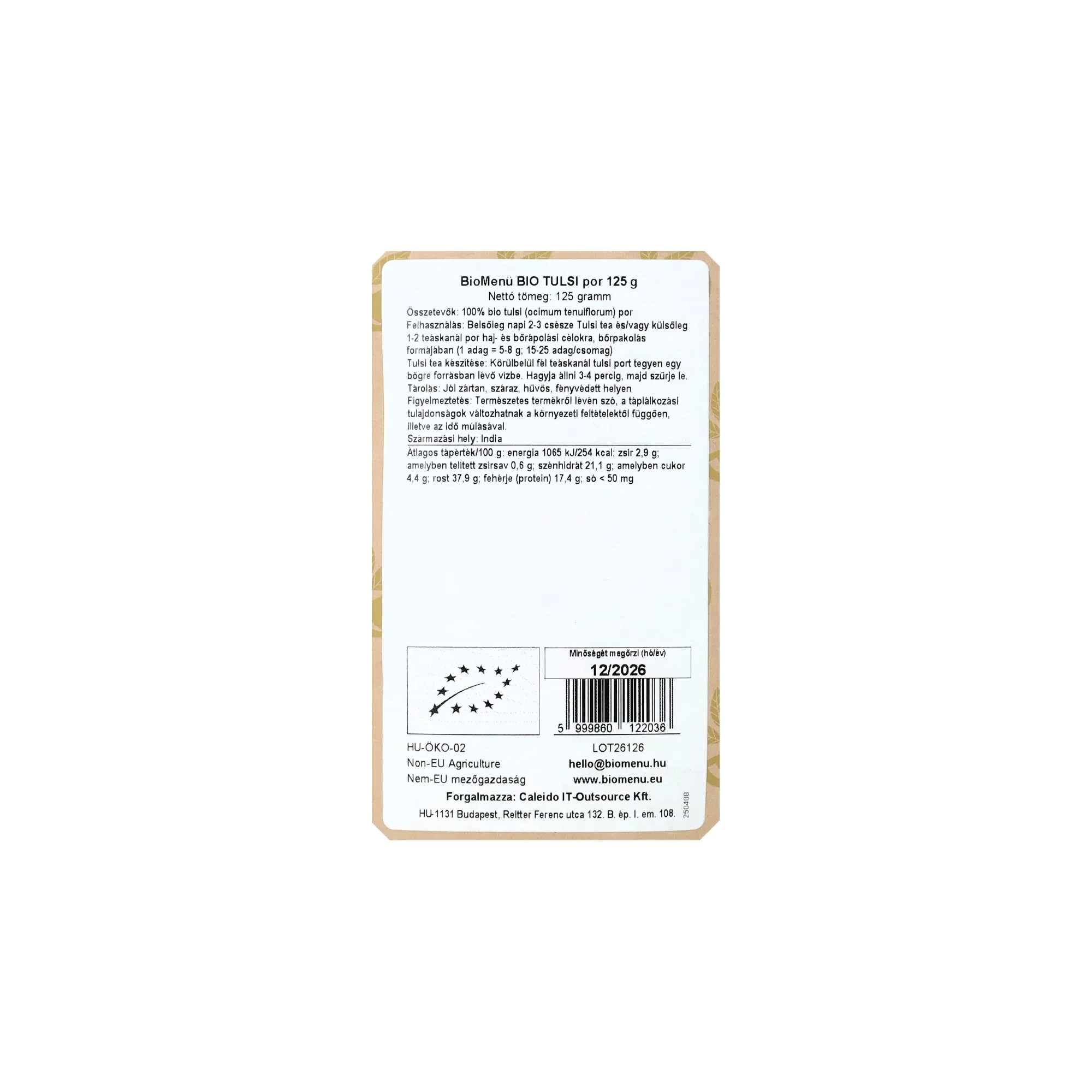 BioMenü BIO TULSI por 125 g