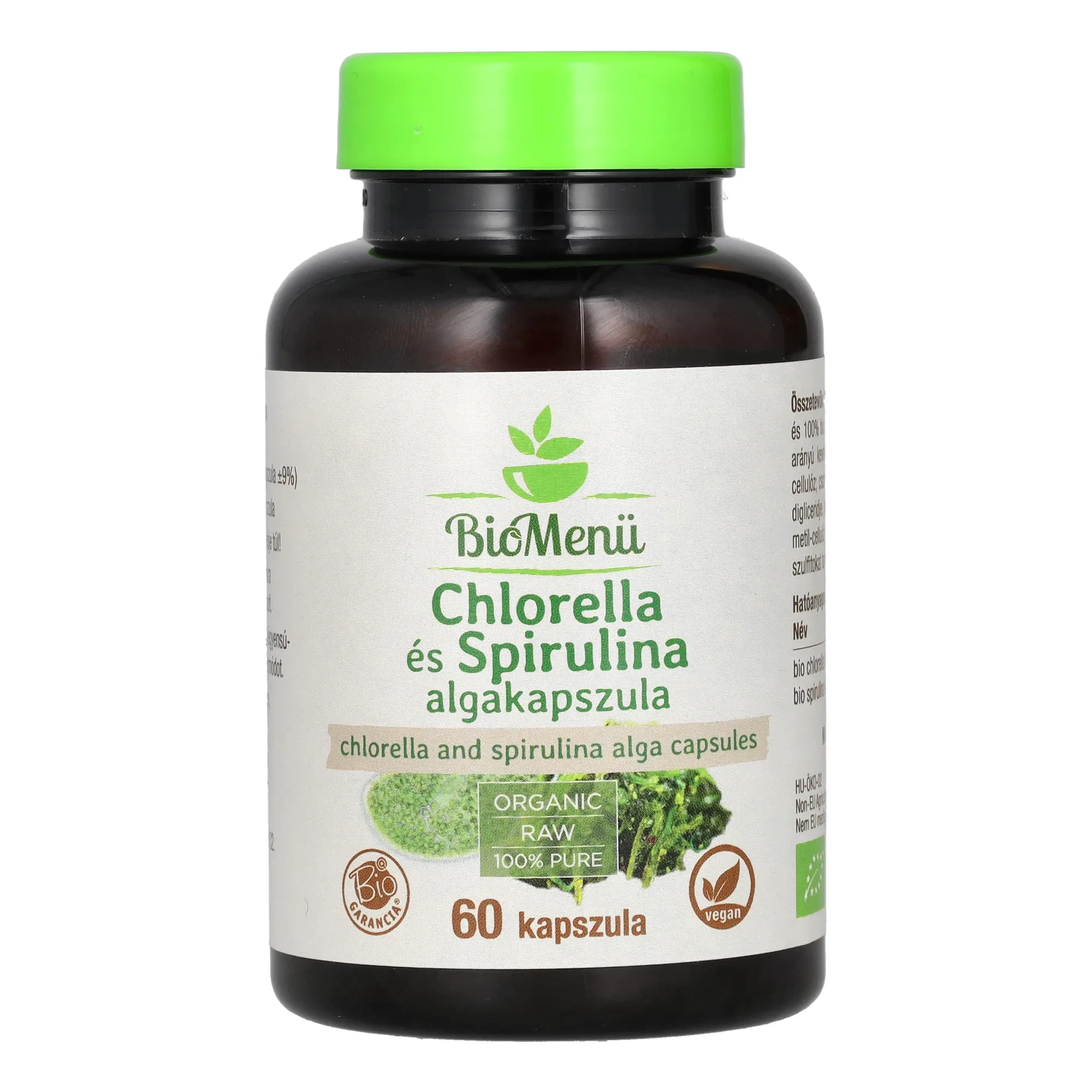 BioMenü BIO CHLORELLA és SPIRULINA ALGA kapszula 60 db