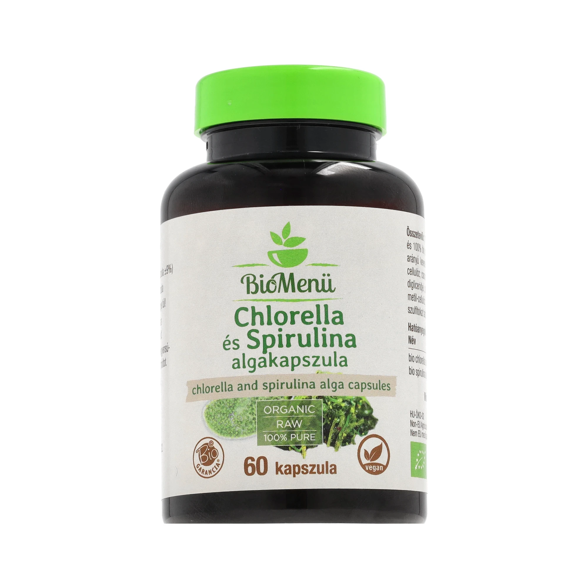 BioMenü BIO CHLORELLA és SPIRULINA ALGA kapszula 60 db