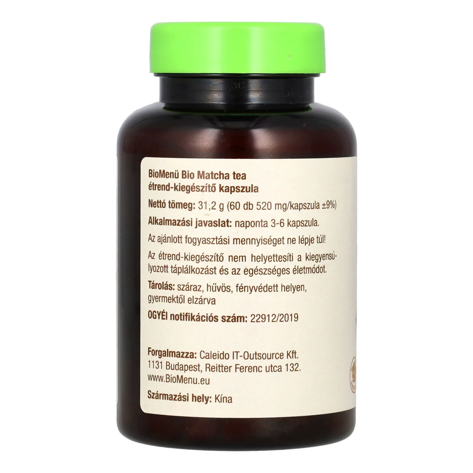 BioMenü BIO MATCHA TEA kapszula 60 db