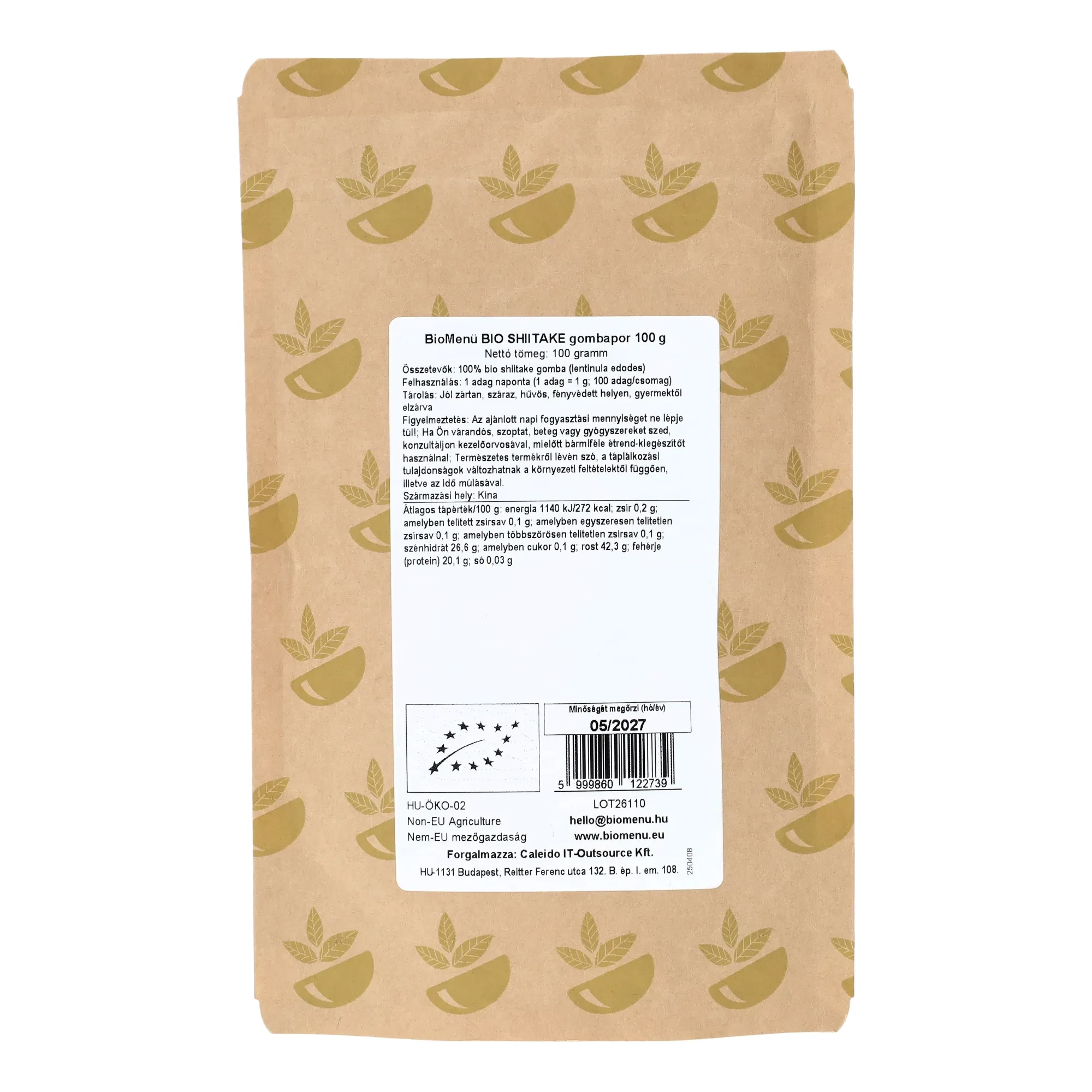 BioMenü BIO SHIITAKE gombapor 100 g