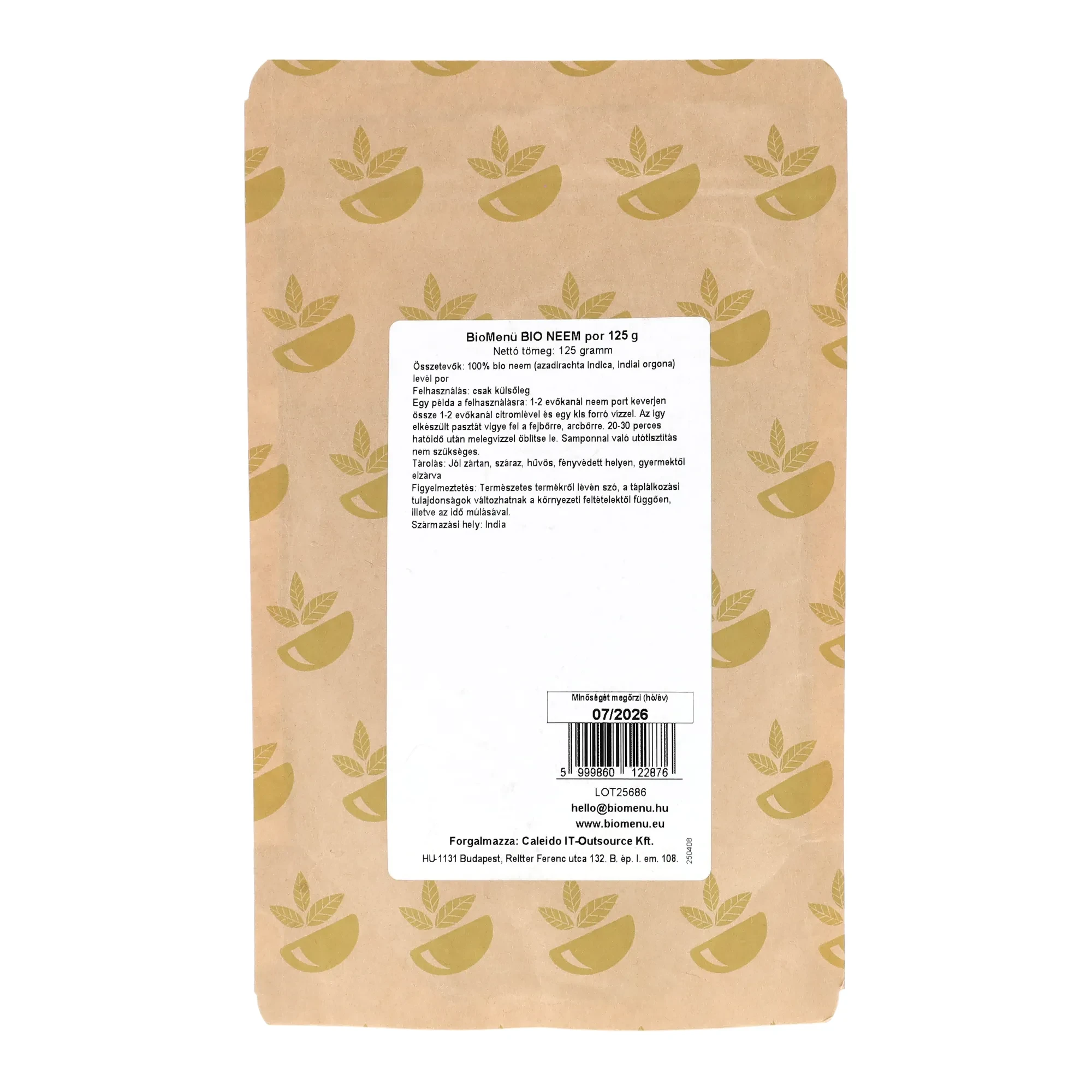 BioMenü BIO NEEM por 125 g