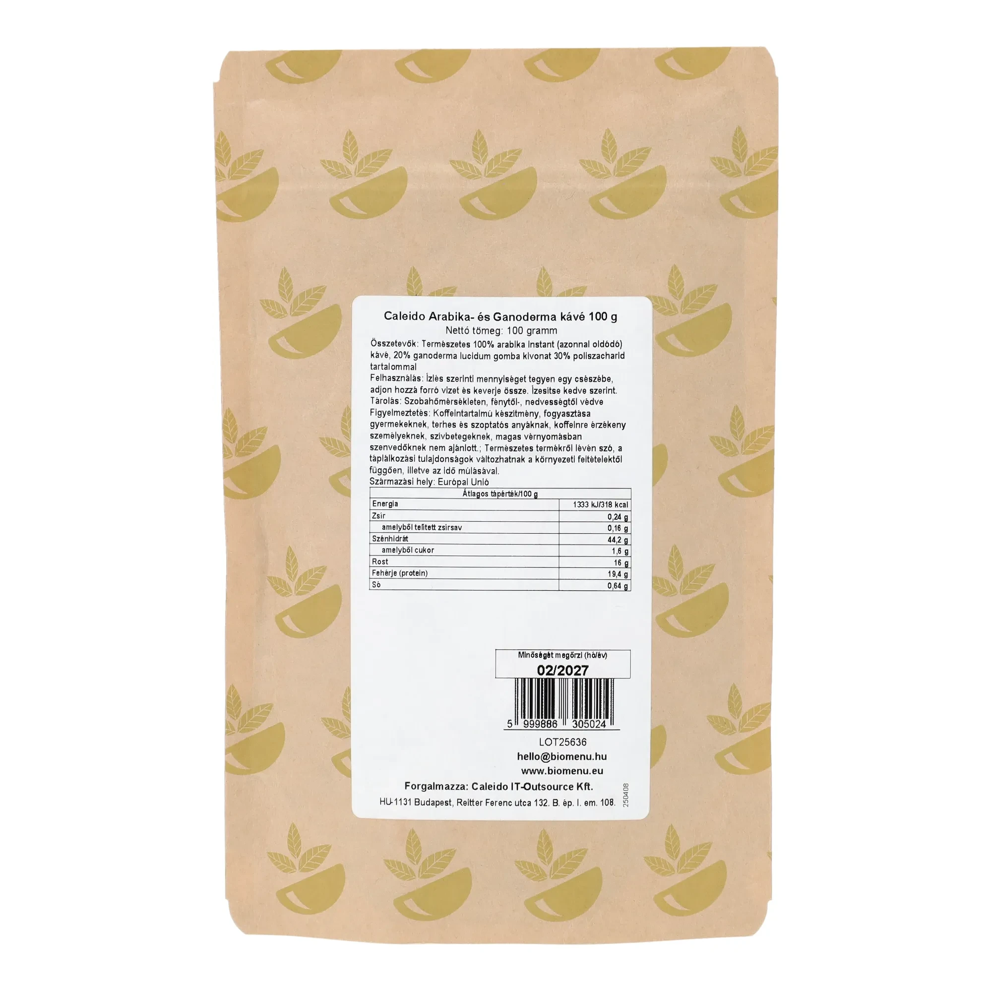 BioMenü Arabica- & Ganoderma kávé 100 g