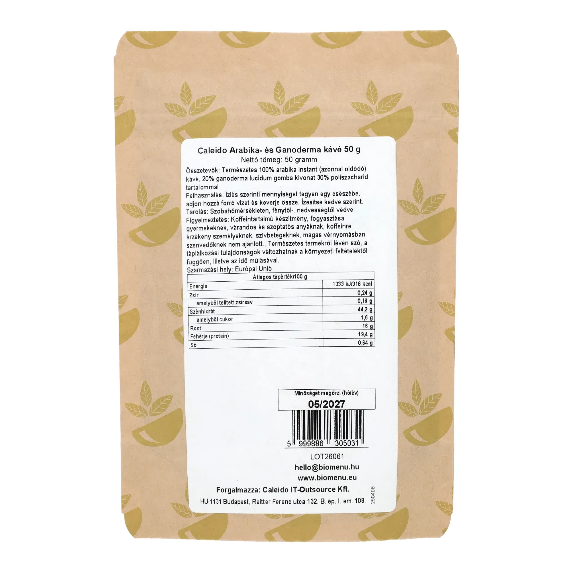Caleido Arabika- és Ganoderma kávé 50 g