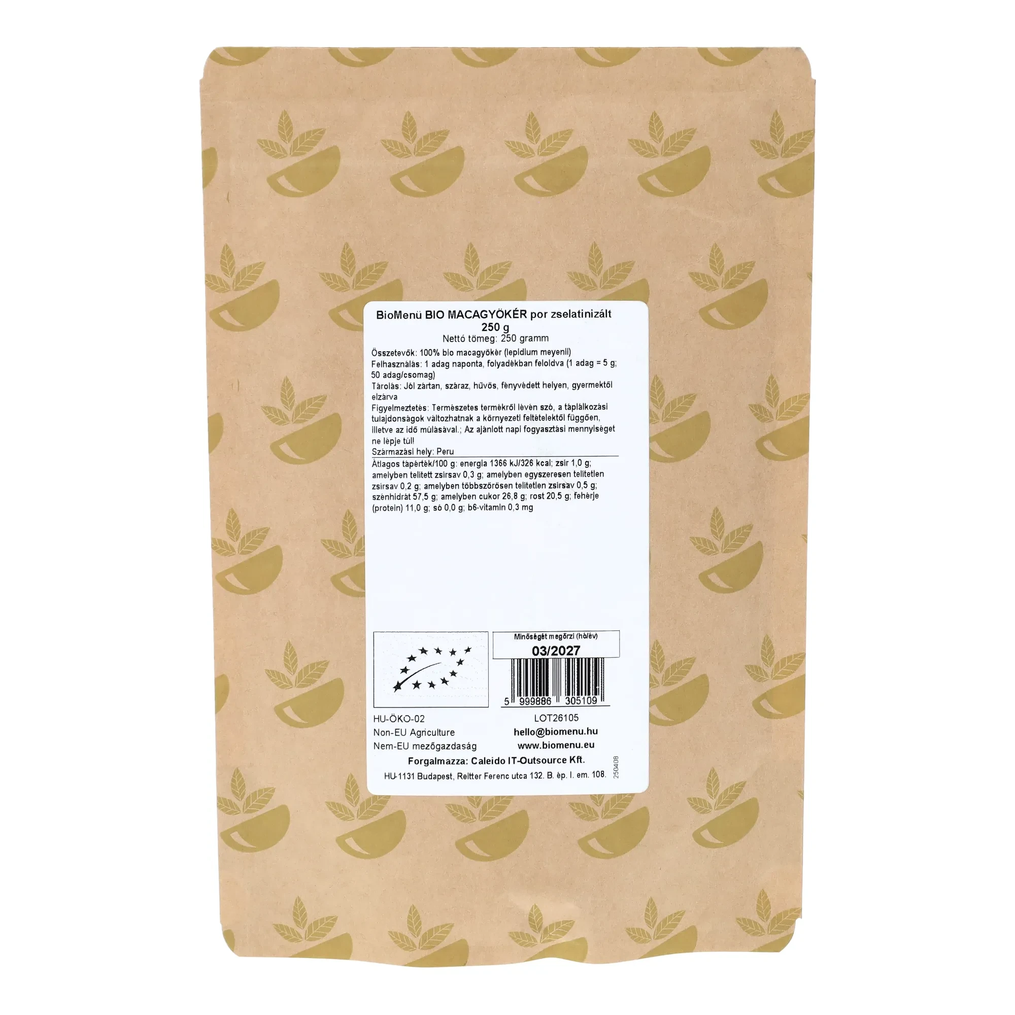 Bio  Macagyökér por zselatinizált 250 g