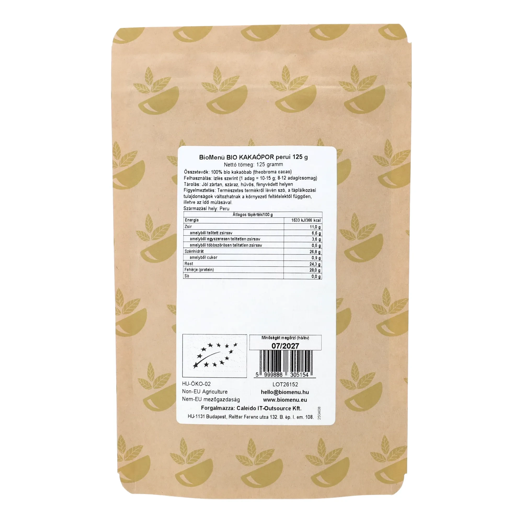 BioMenü BIO KAKAÓPOR perui 125 g