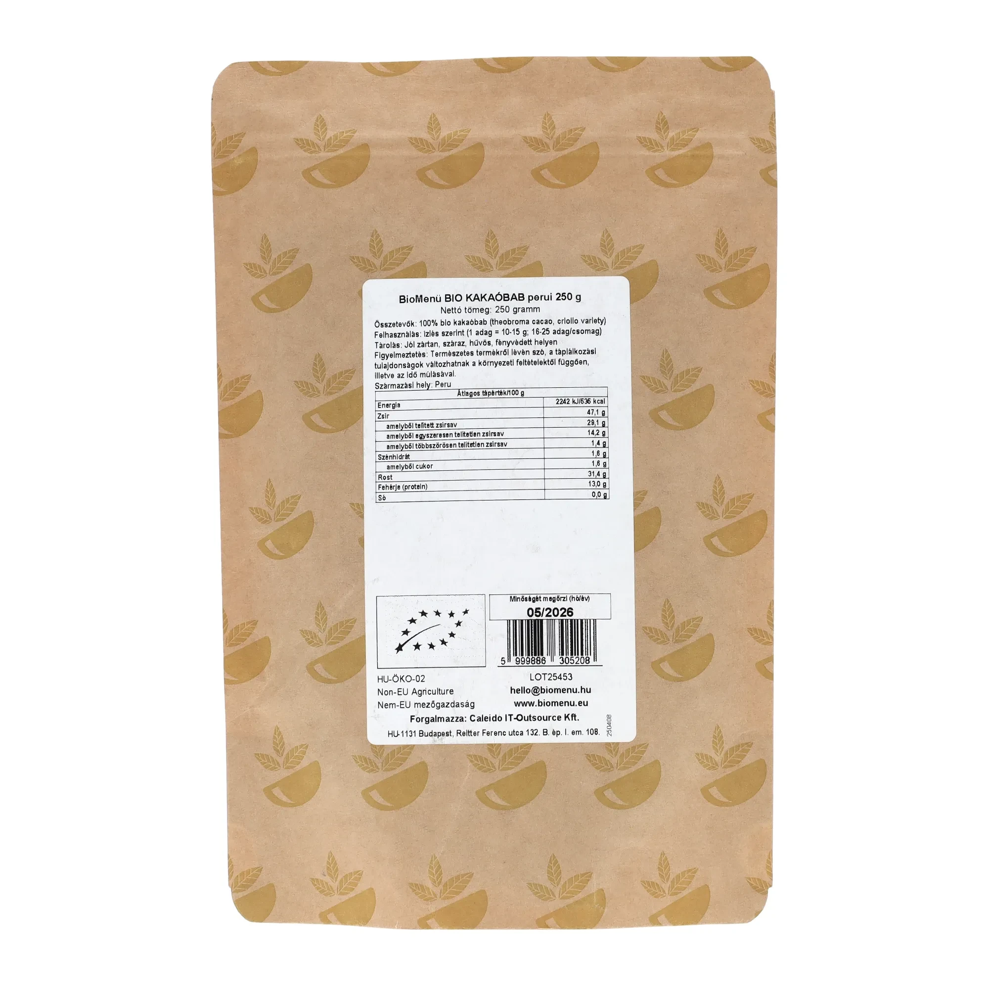 BioMenü BIO perui KAKAÓBAB 250 g