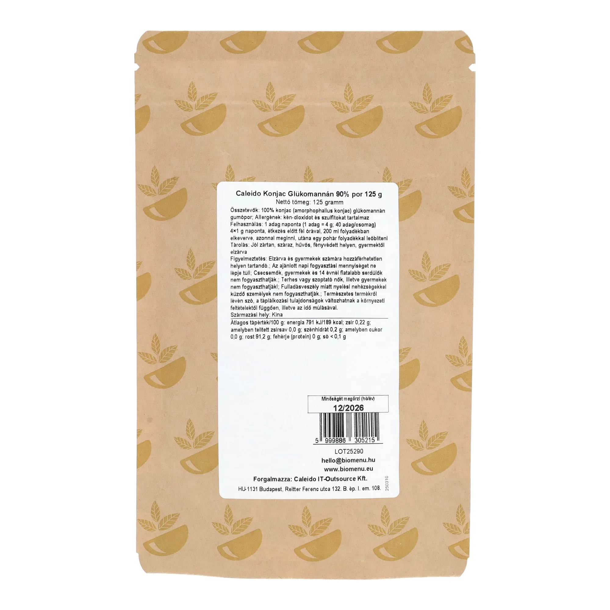 Caleido Konjac Glükomannán 90% por 125 g