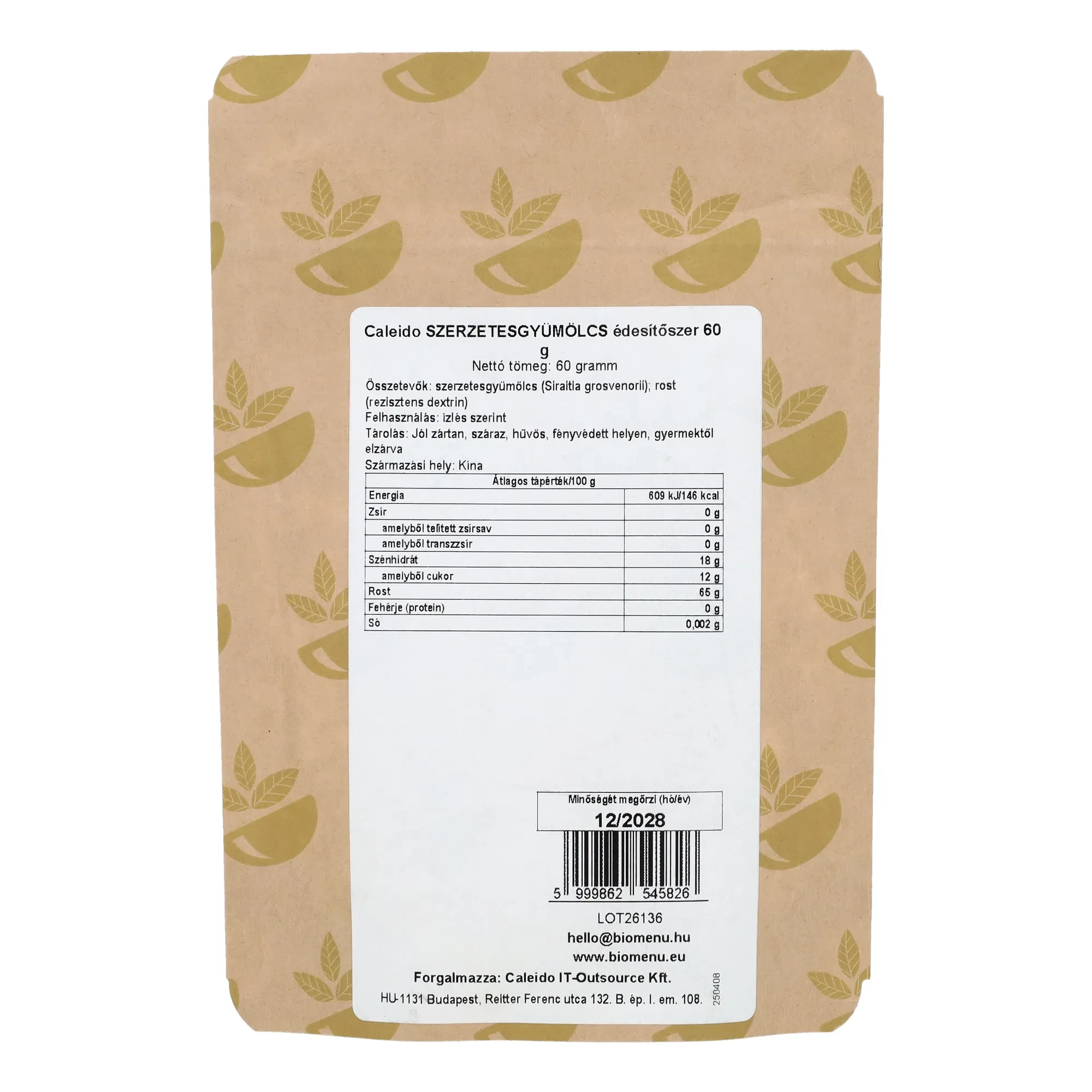 Caleido Szerzetesgyümölcs Édesítőszer 60 g