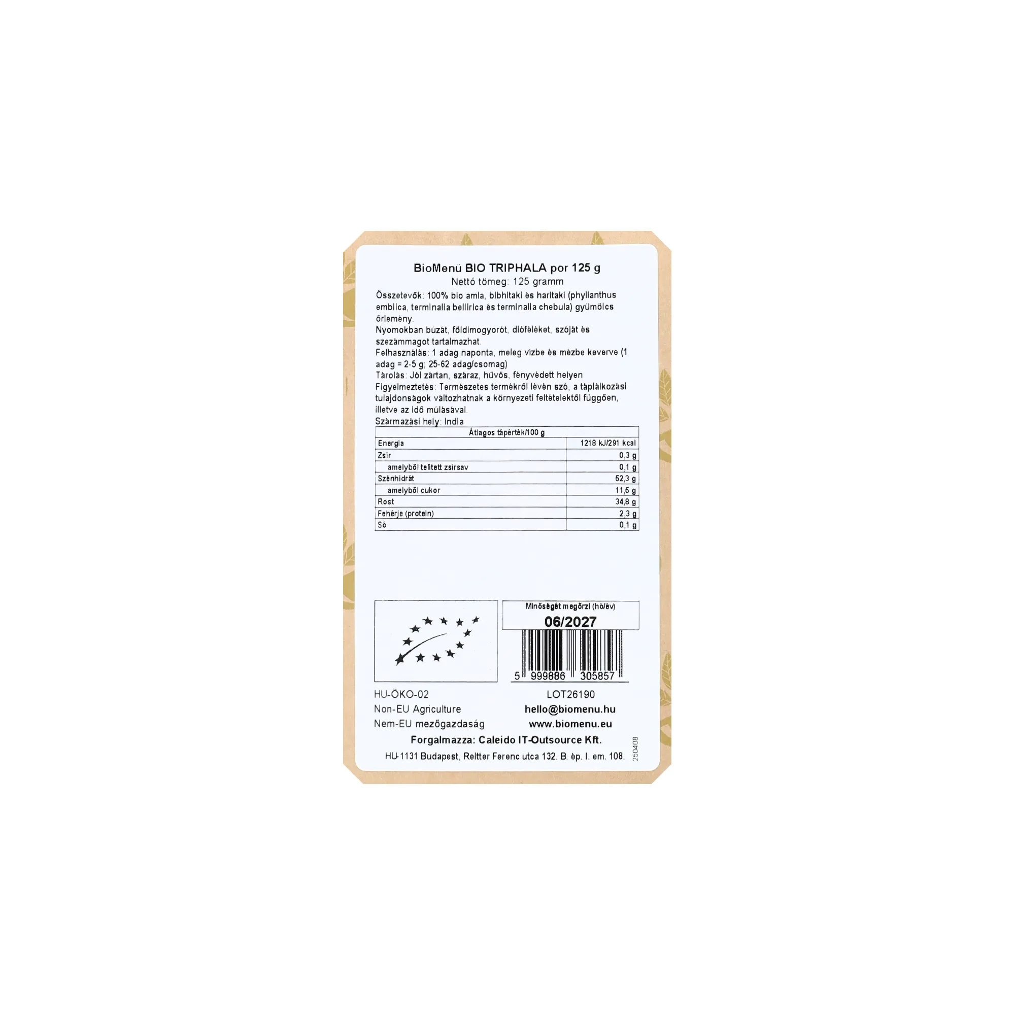 BioMenü BIO TRIPHALA por 125 g