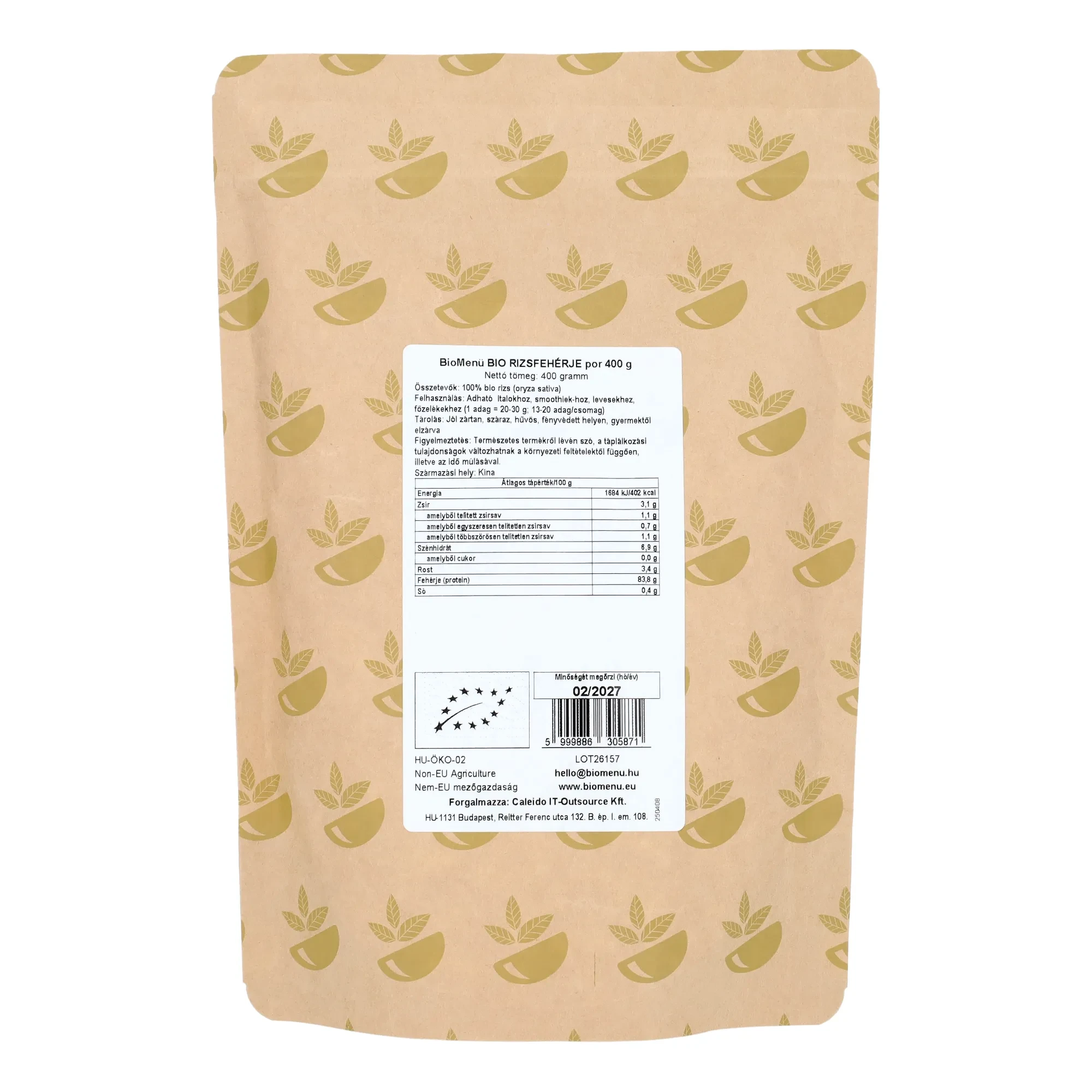 BioMenü rizsfehérje por 400g