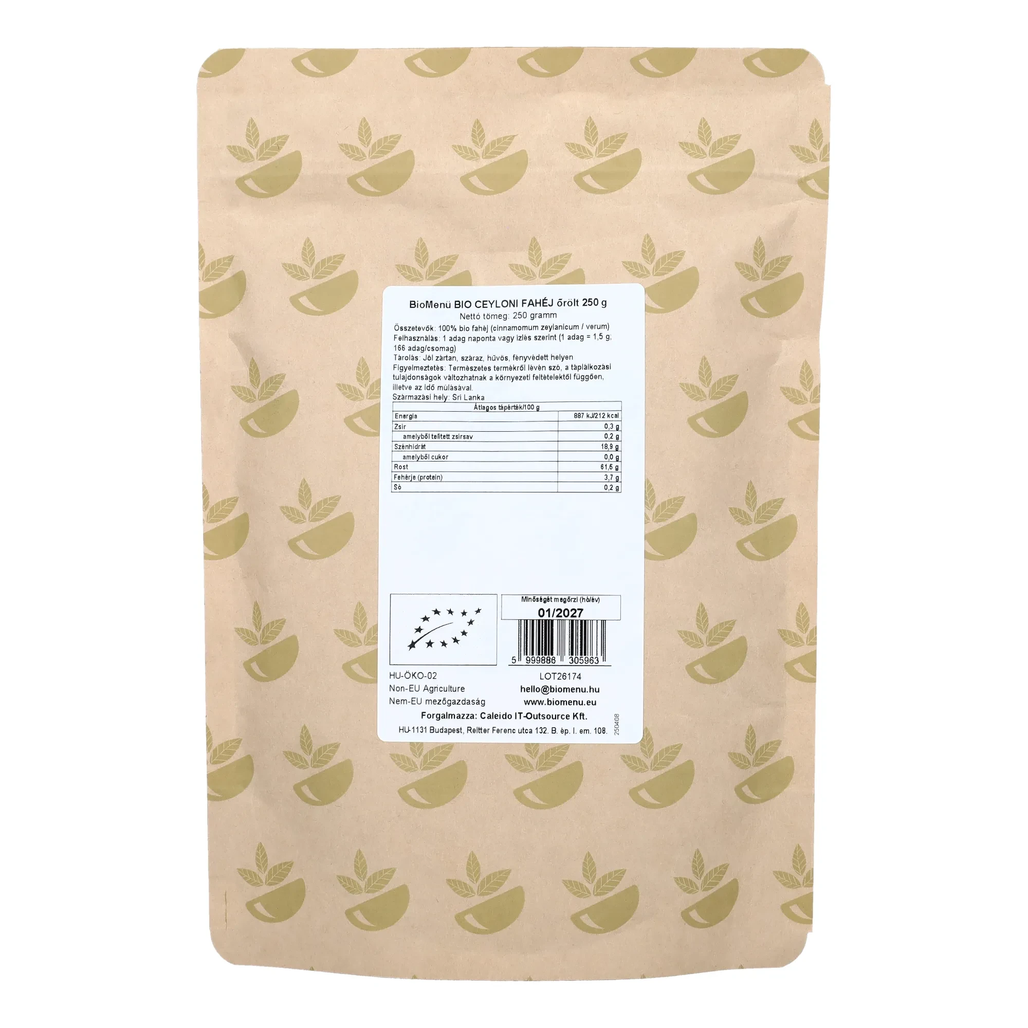 BioMenü BIO őrölt ceyloni FAHÉJ 250 g