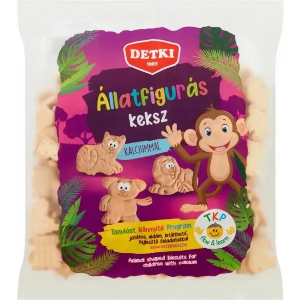 Detki Állatfigurás gyerekkeksz kalciummal 160g