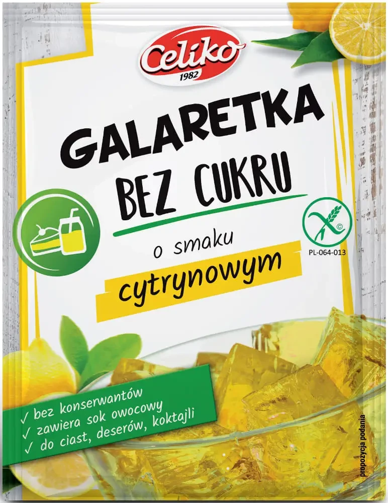 Celiko Glutén- és cukormentes tortazselé (Citrom) 14g