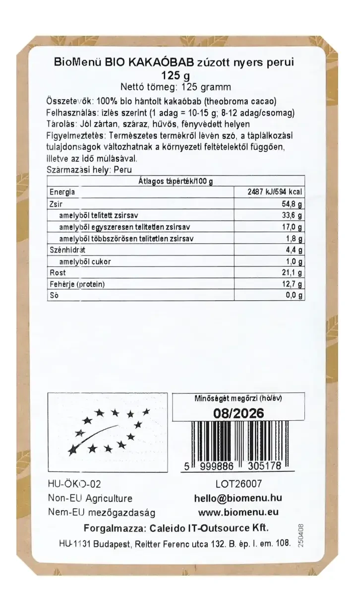 BIO KAKAÓBAB zúzott nyers perui 125 g