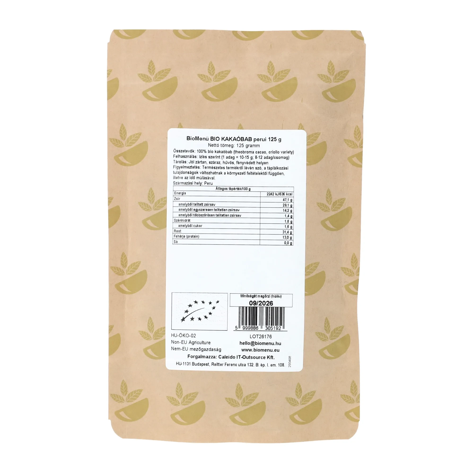 BioMenü BIO perui KAKAÓBAB 125 g