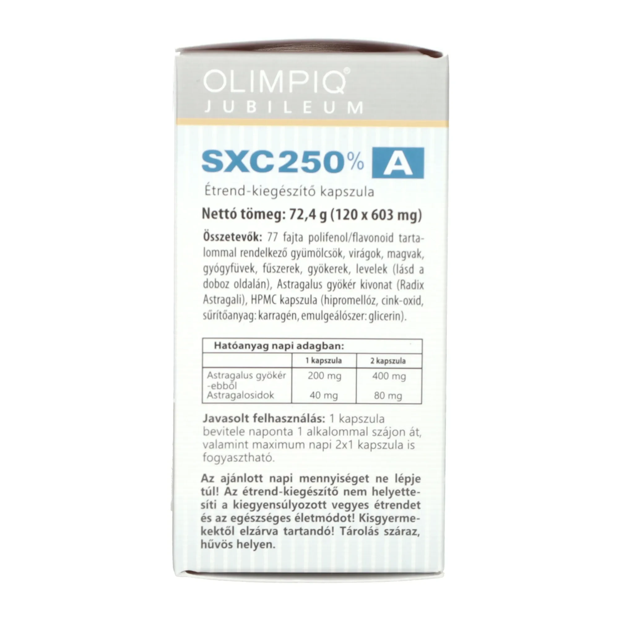 Olympiq SXC Jubileum  250 % A+ B Étrend-kiegészítő Kapszula 2x120 db