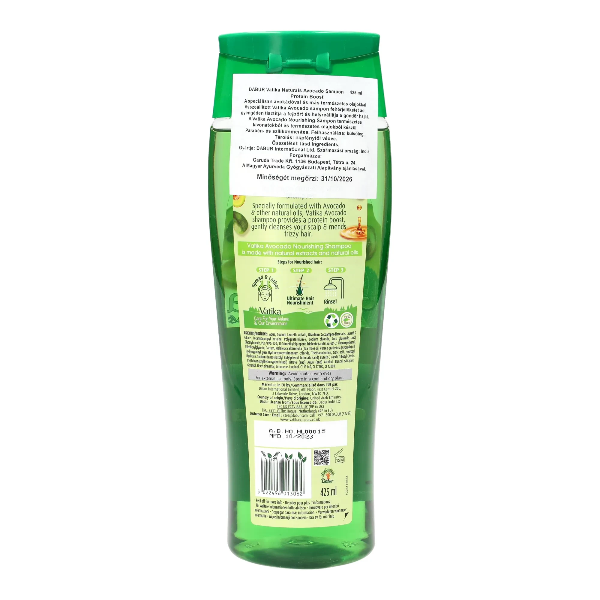Dabur Vatika Naturals Avocado Sampon 425 ml