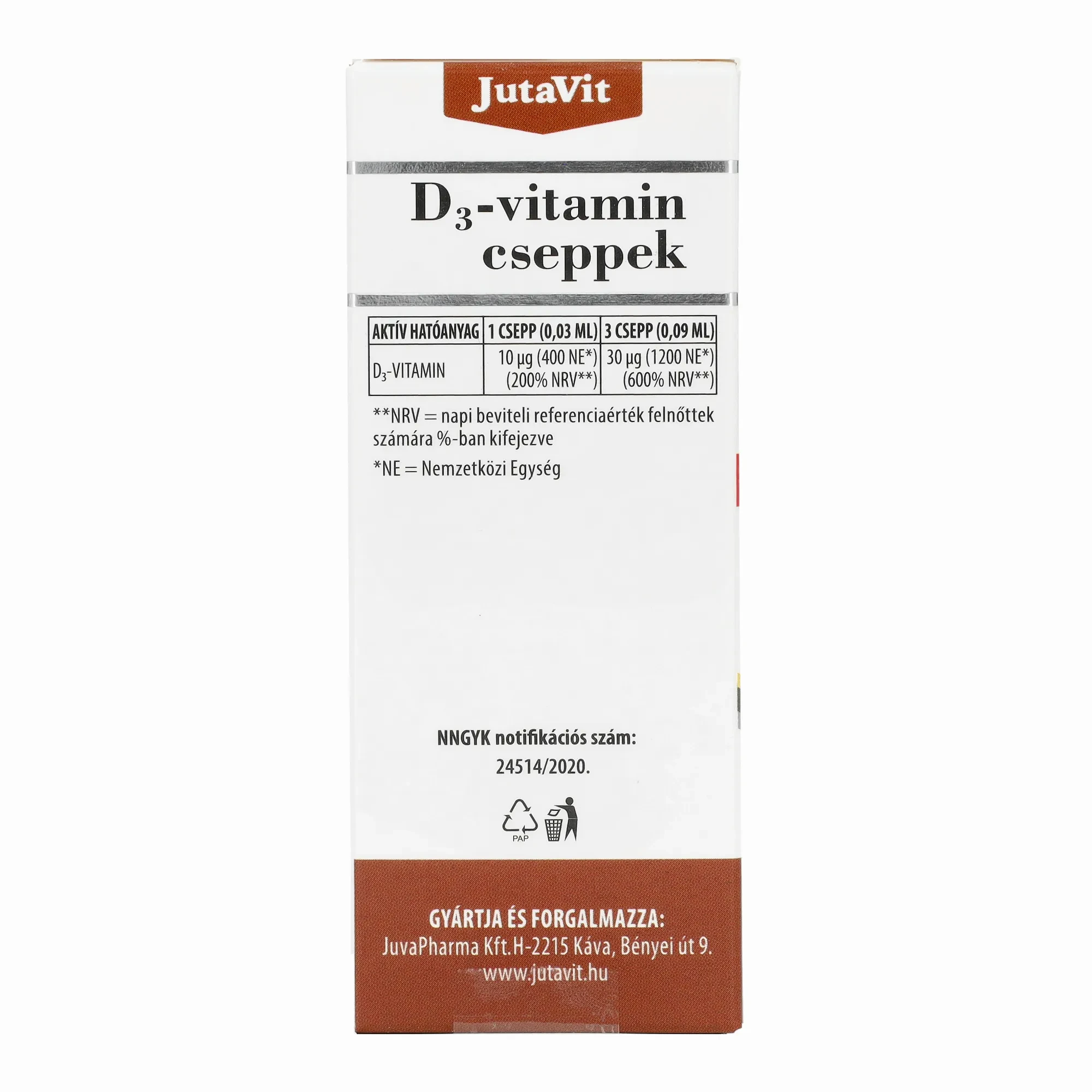 JutaVit D3-vitamin cseppek 400NE 30ml