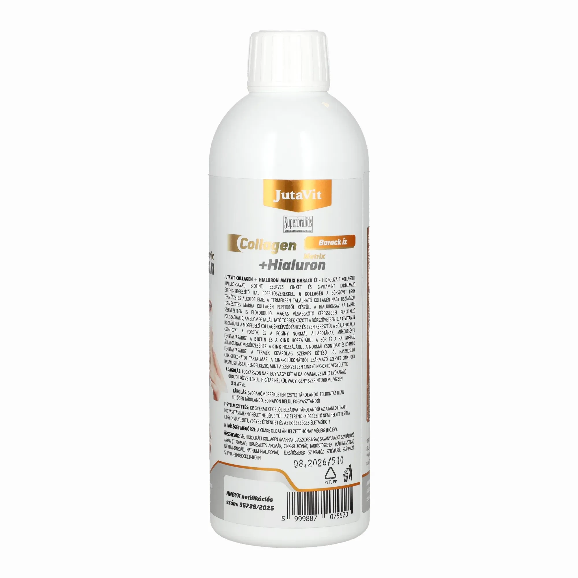 JutaVit Collagen + Hialuron Matrix  Barack 500ml