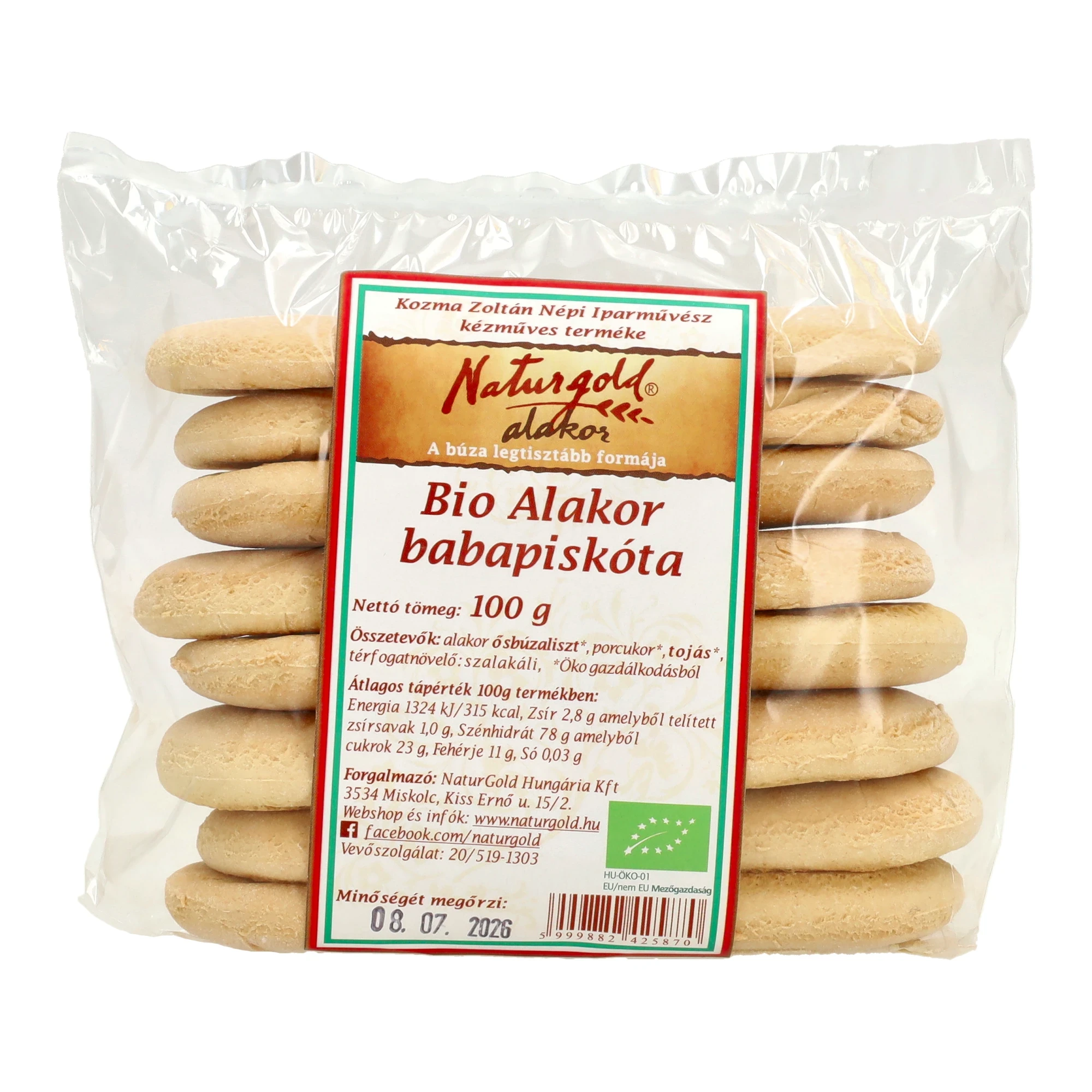 Bio alakor ősbúza babapiskóta 100g
