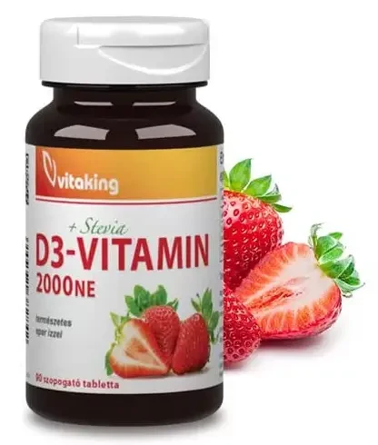 Vitaking epres D3-vitamin 2000 NE szopogató tabletta 90 db