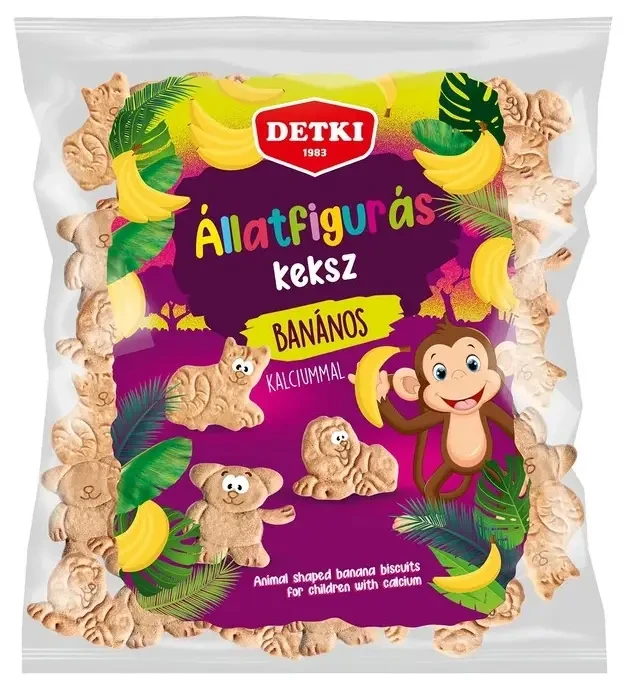 Detki Állatfigurás banános gyerekkeksz kalciummal 160g