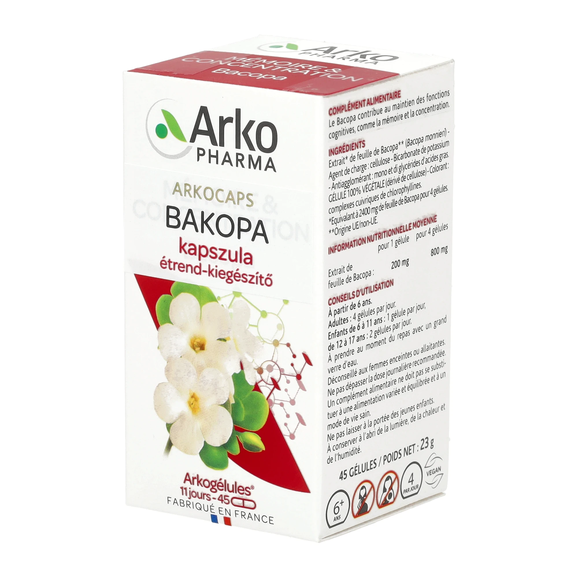 Arkocaps Bakopa kapszula 45db