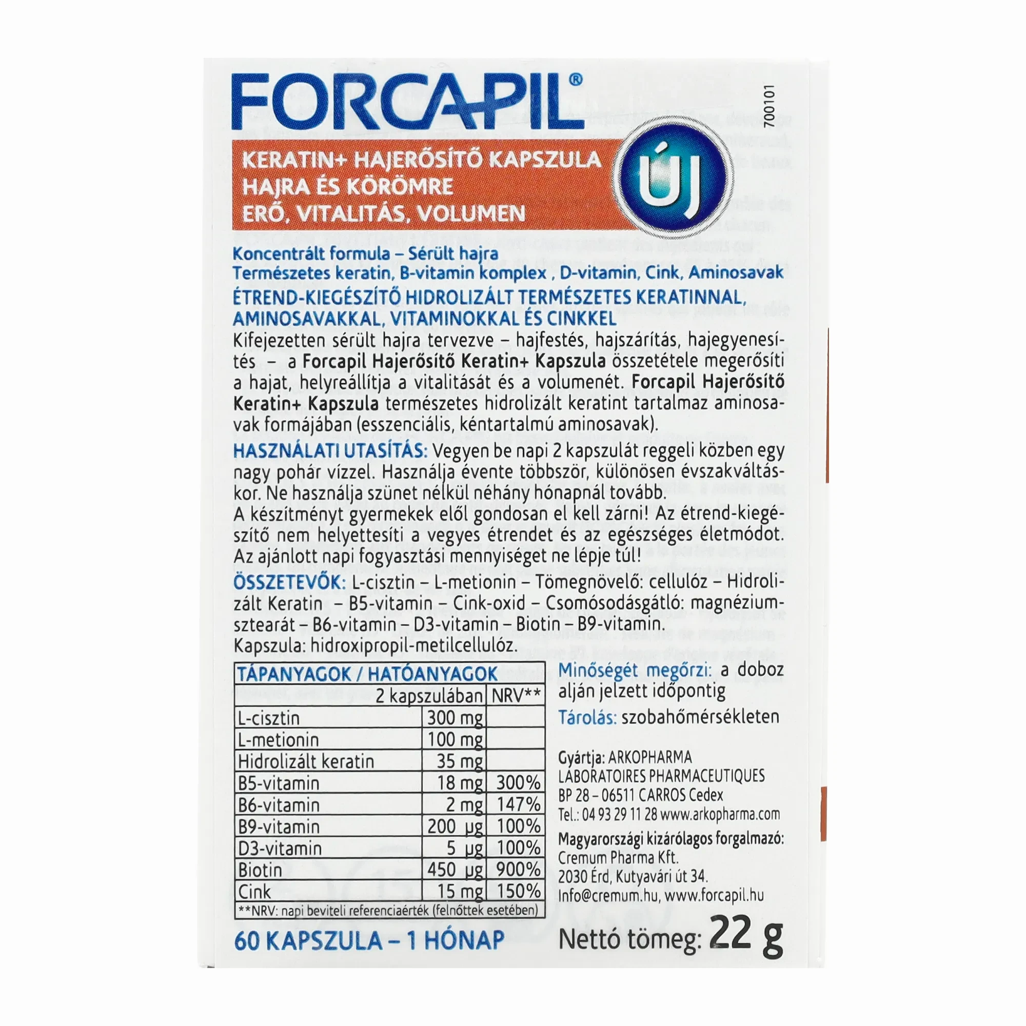 Forcapil Keratin kapszula 60db