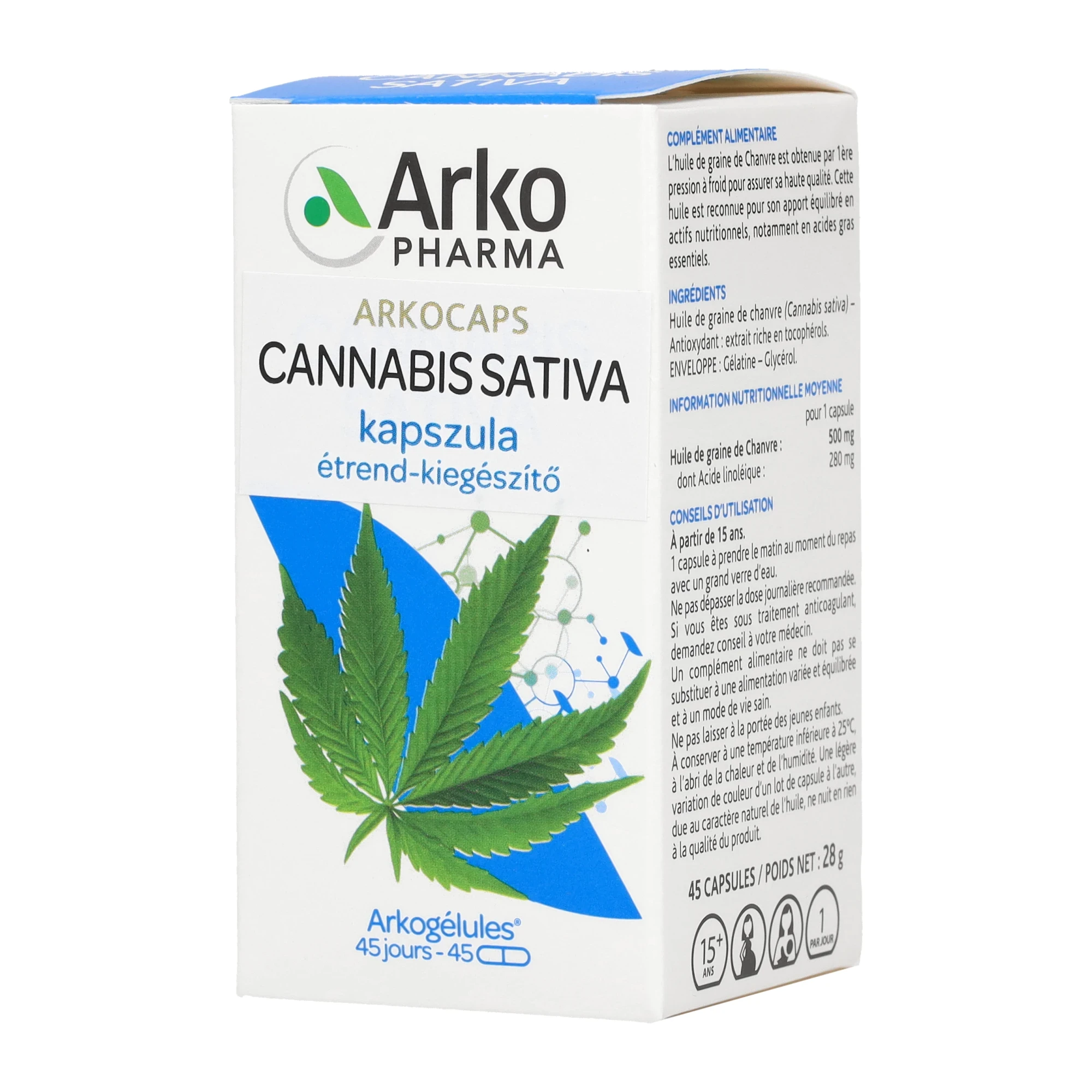 Arkocaps Cannabis Sativa kapszula 45 db