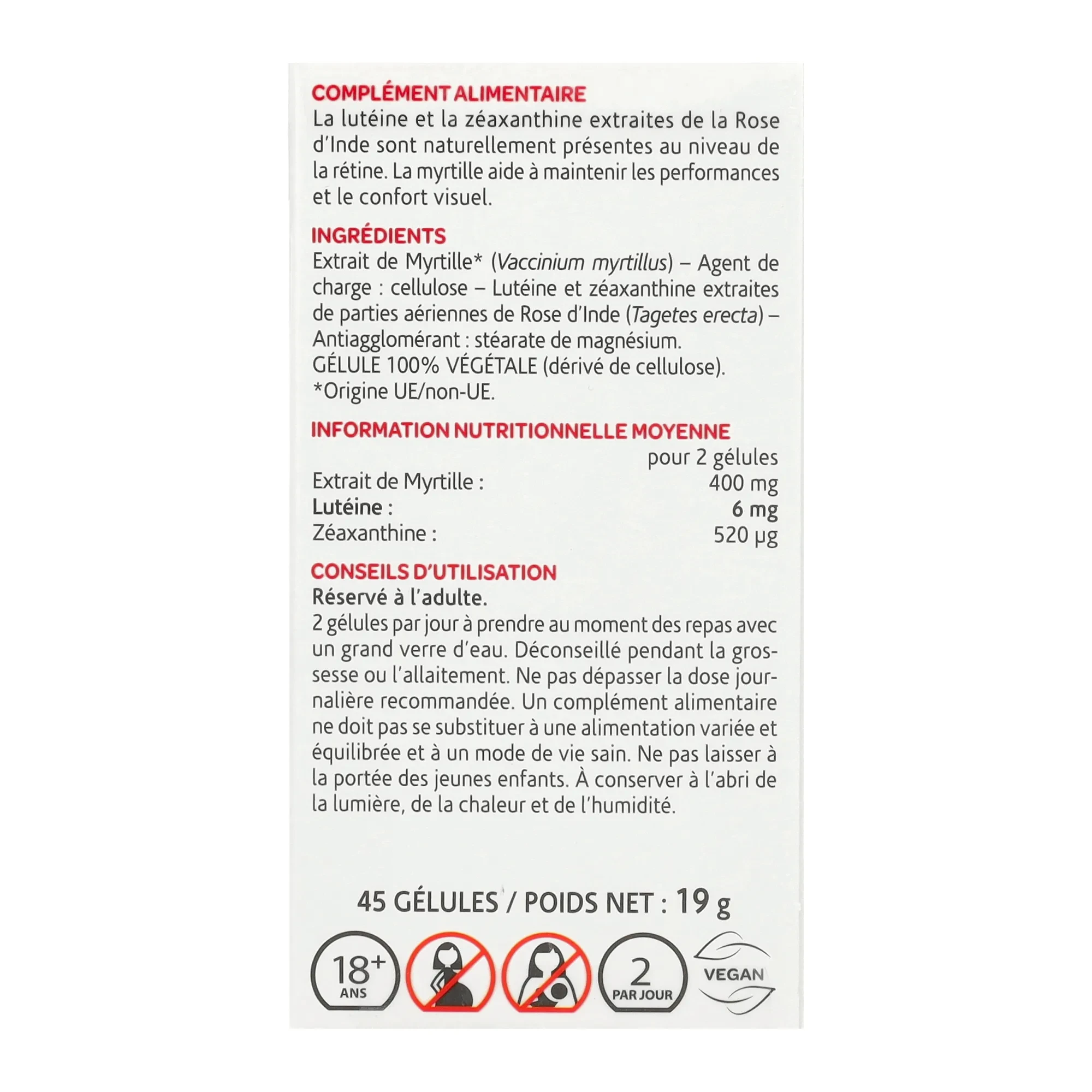 Arkocaps Áfonya és Lutein kapszula 45 db