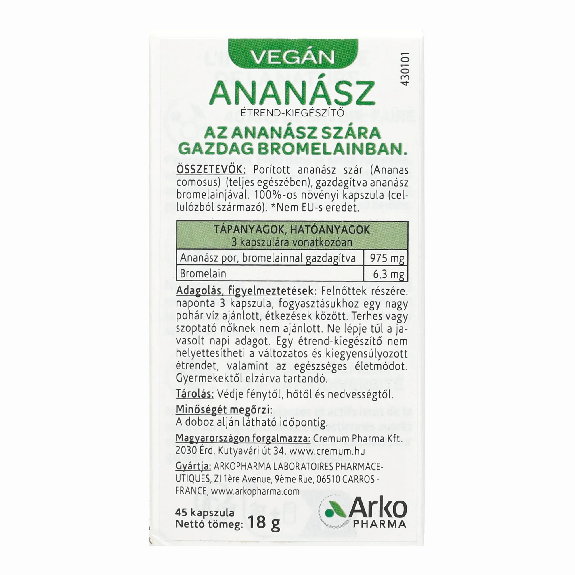 Arkocaps Ananász kapszula 45db