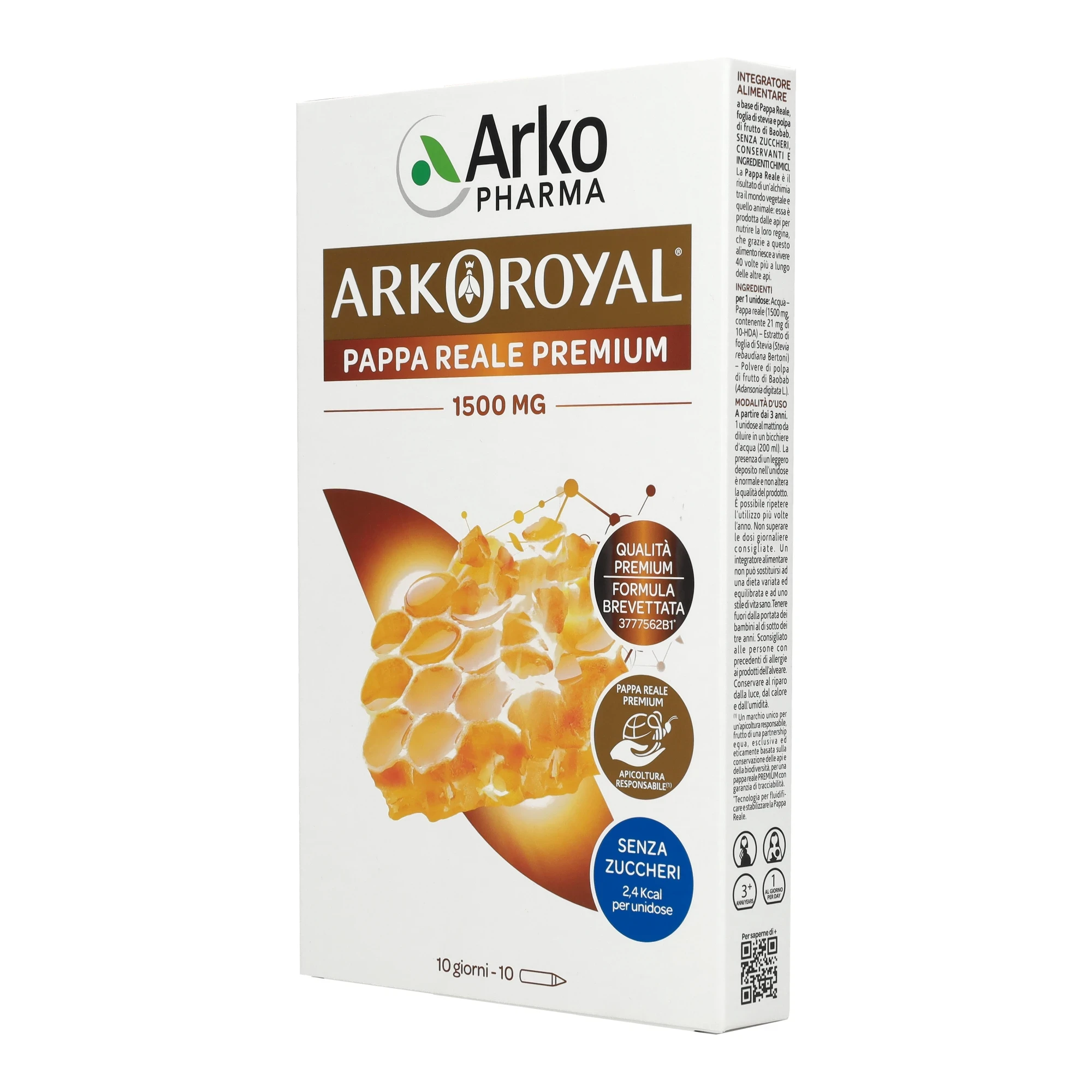 Arkoroyal Méhpempő 10 db cukormentes ampulla 1500 mg