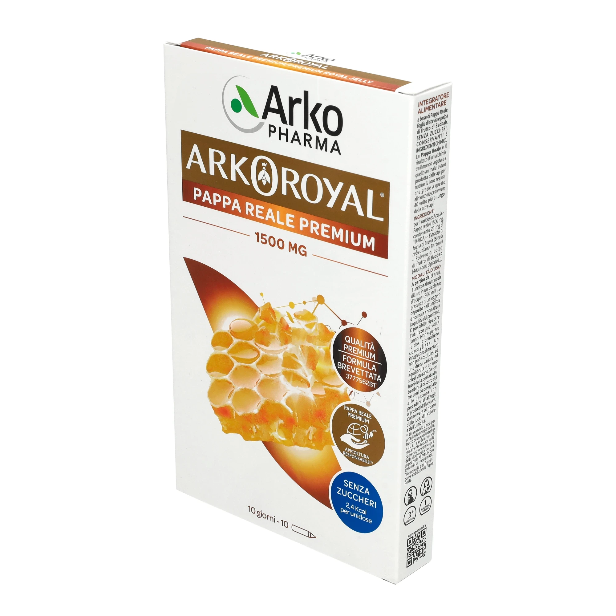 Arkoroyal Méhpempő 10 db cukormentes ampulla 1500 mg