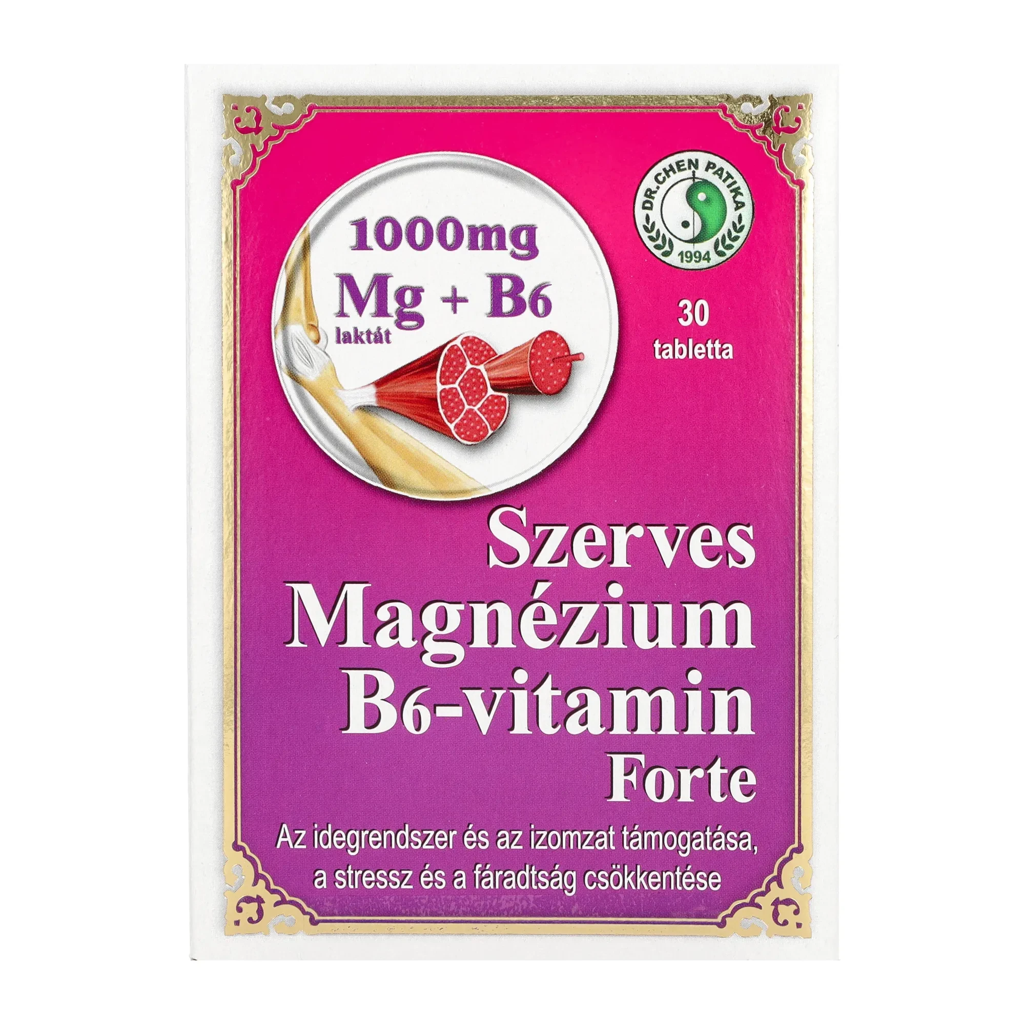 Dr. Chen Magnézium B6-vitamin Forte tabletta 30db 1000mg