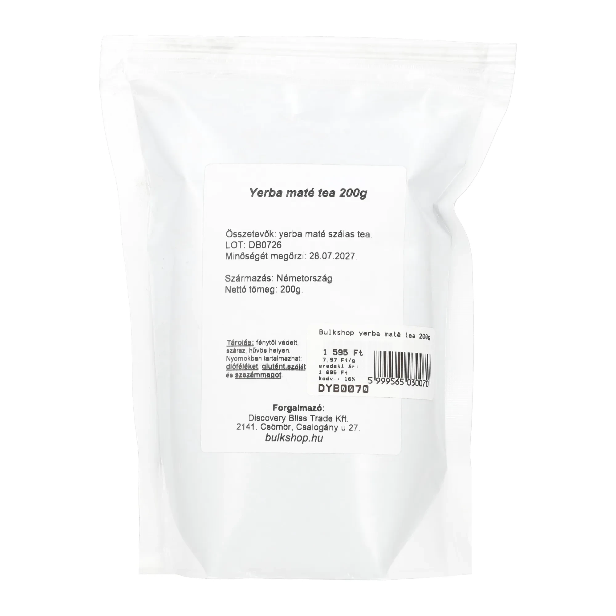 Bulkshop yerba maté tea 200g