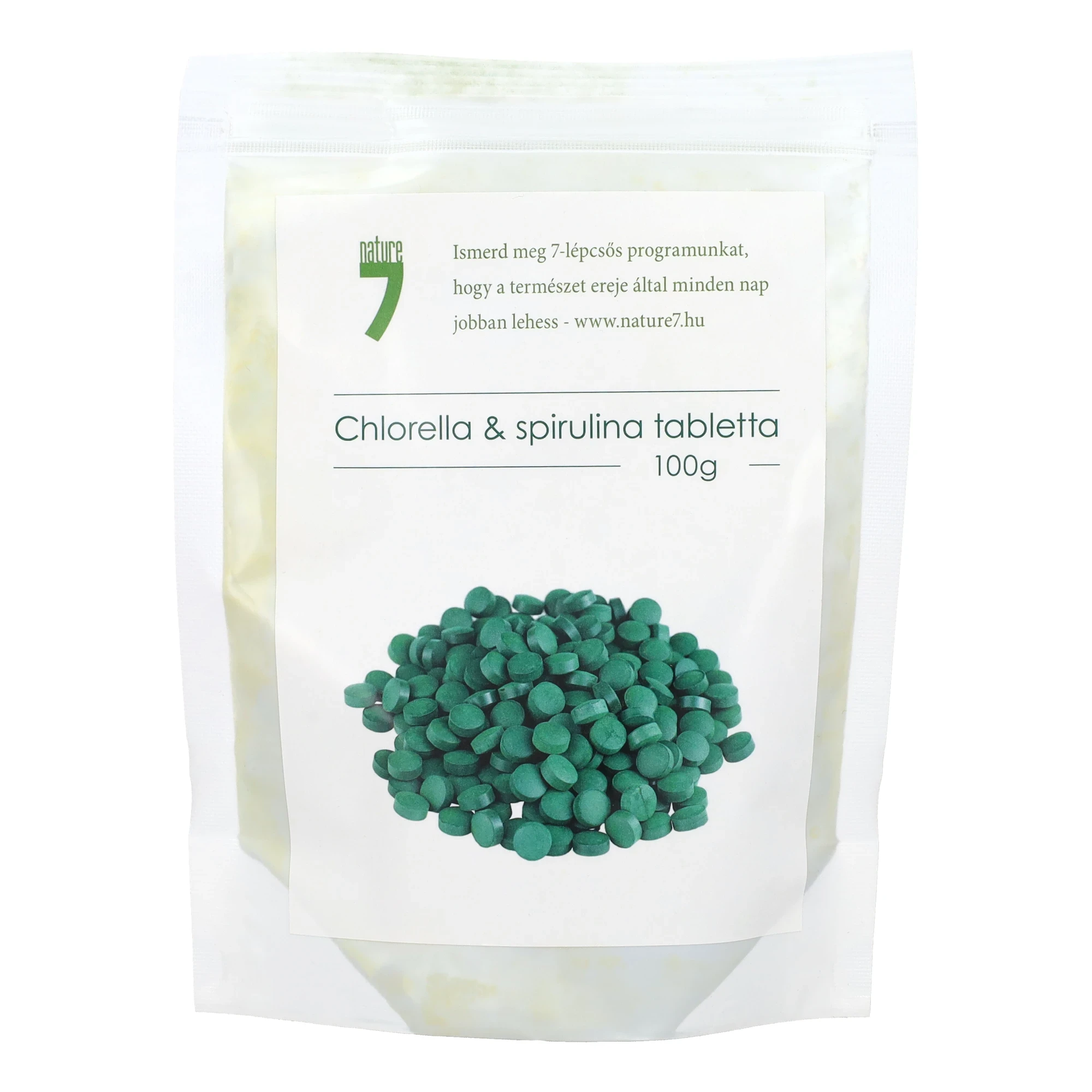 Bulkshop chlorella & spirulina tabletta 500mg, 100g