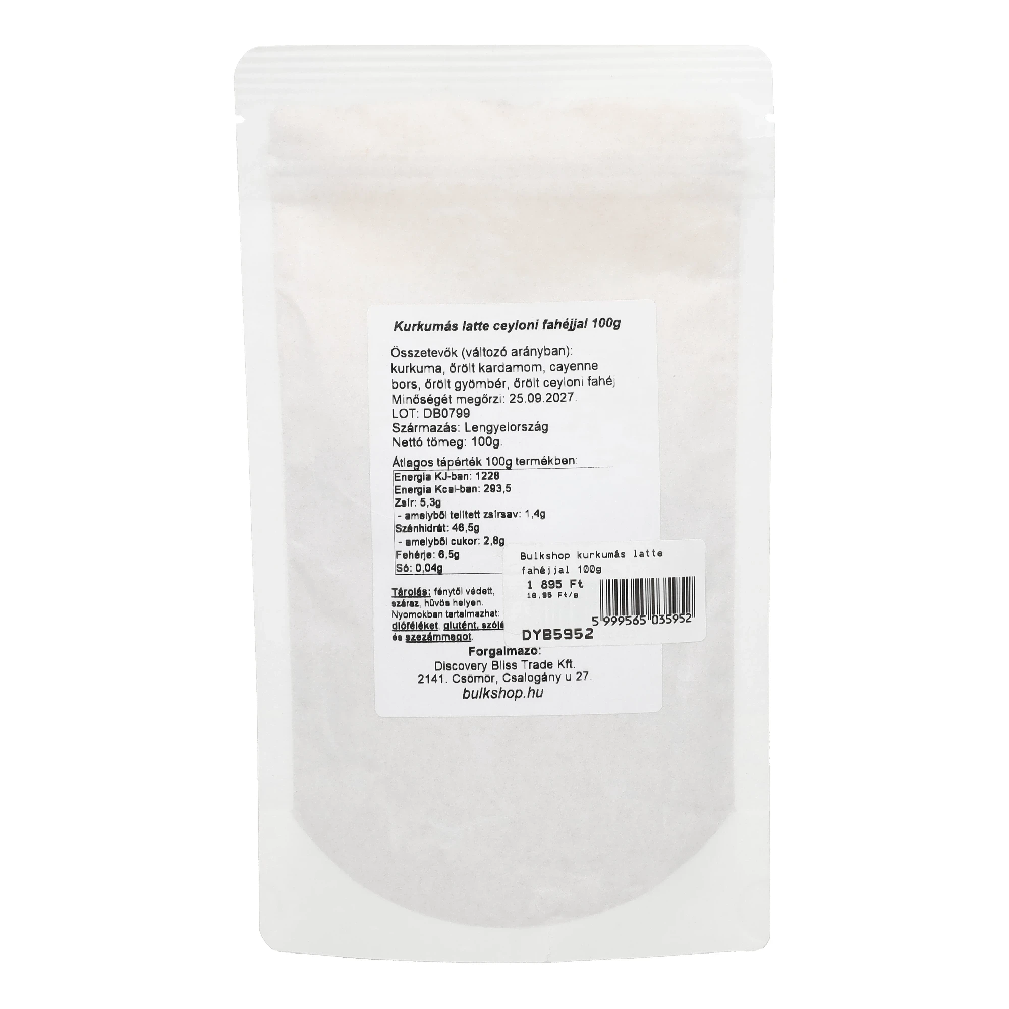 Bulkshop kurkumás latte fahéjjal 100g