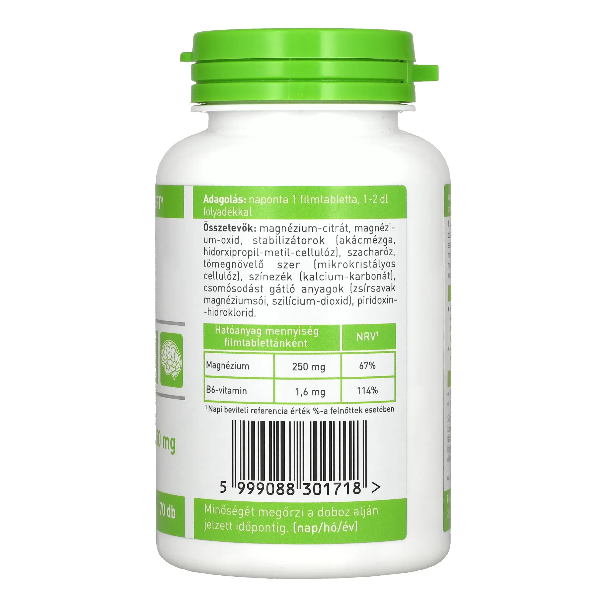 Bioheal Magnézium + B6 vitamin 70db