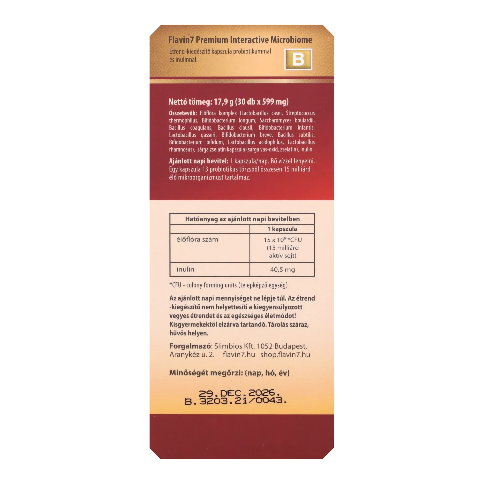 Flavin 7 Premium Interactive MicroBioMe kapszula 3x30 db