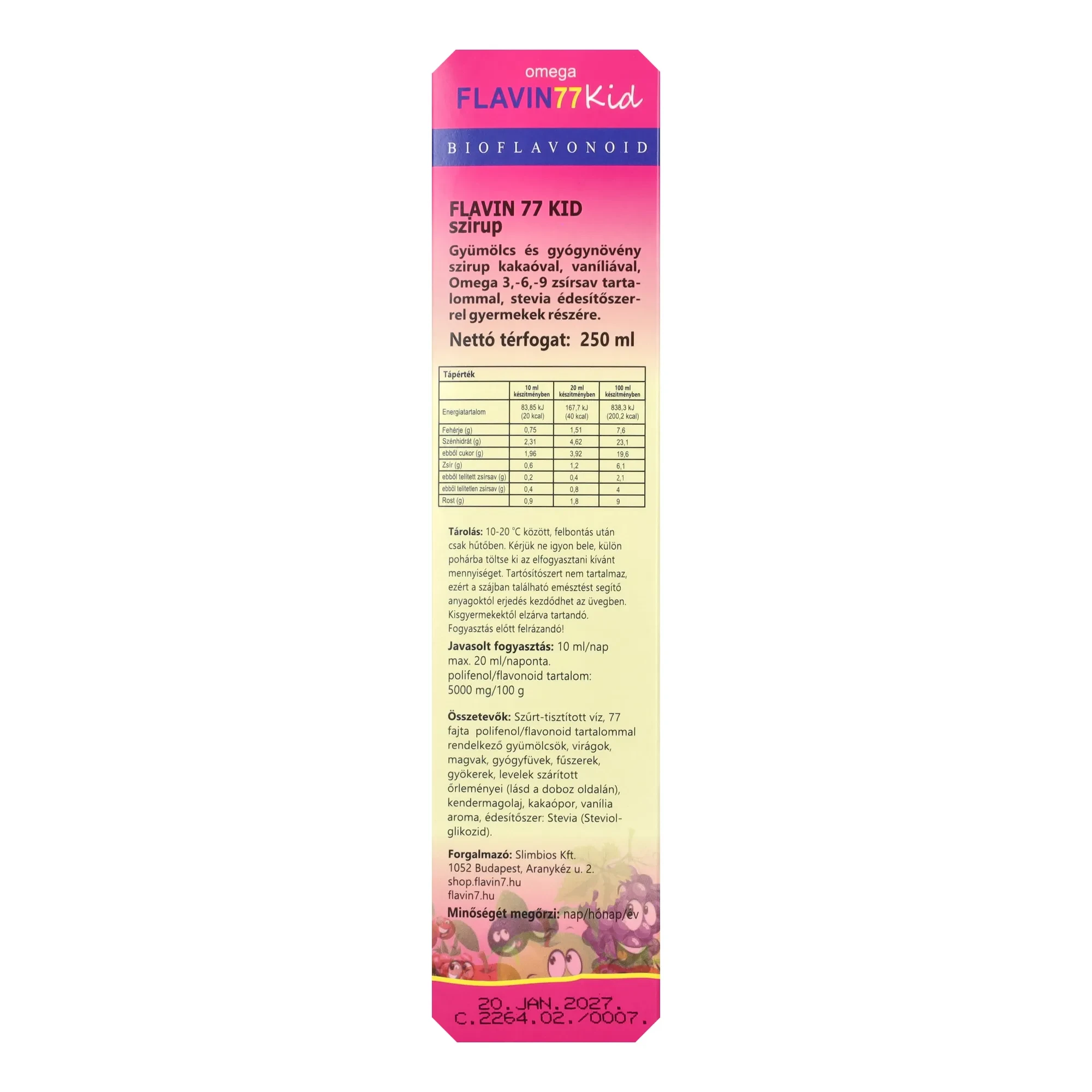 Flavin 77 Omega Kid szirup 250 ml (pink)