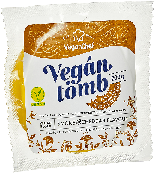 VeganChef Növényi Füstölt Cheddar Tömb 200g