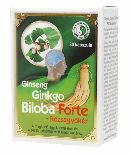 Ginseng + Ginkgo Biloba Forte +Rózsagyökér kapszula 30db Dr.Chen