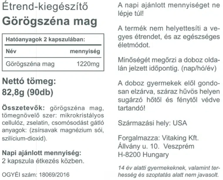 VK Fenugreek Görögszéna 90db